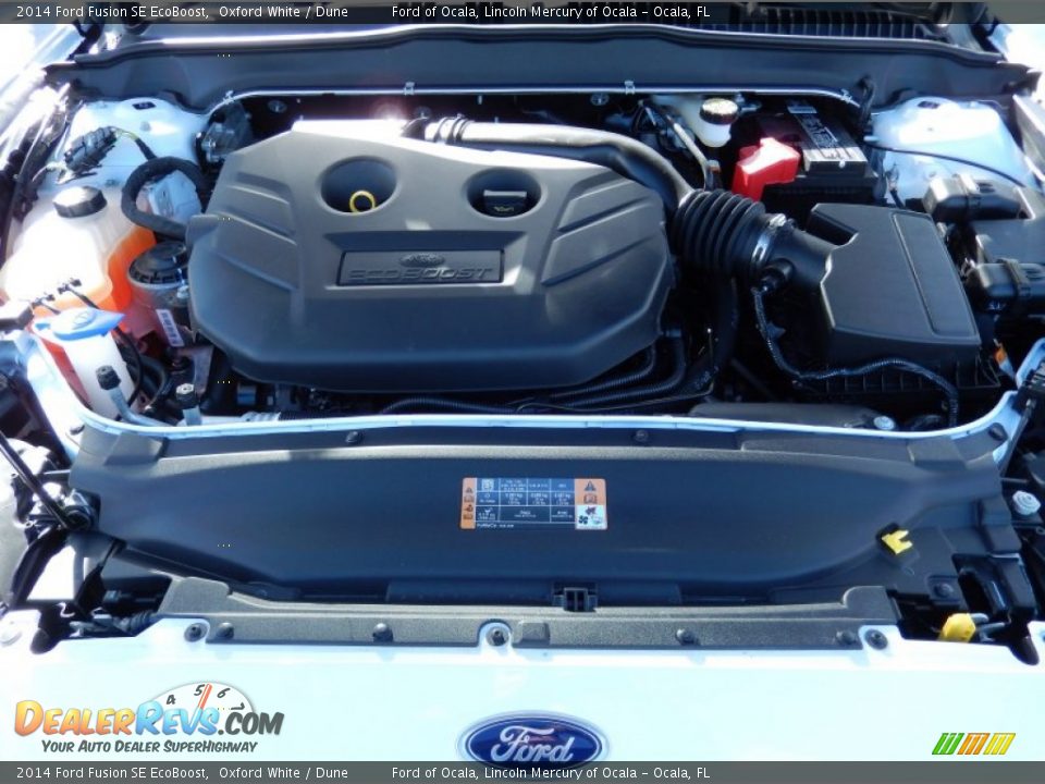2014 Ford Fusion SE EcoBoost Oxford White / Dune Photo #12