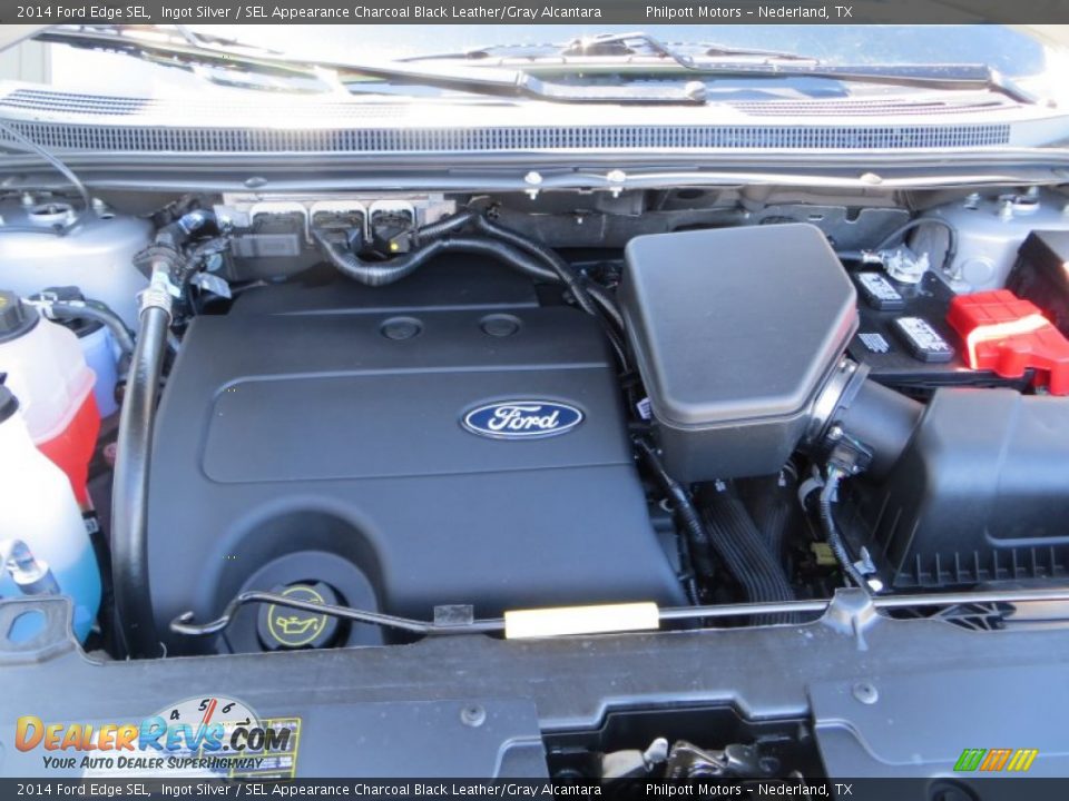 2014 Ford Edge SEL Ingot Silver / SEL Appearance Charcoal Black Leather/Gray Alcantara Photo #18