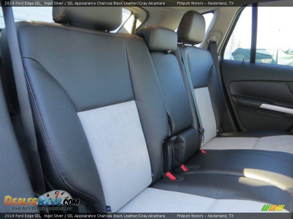 2014 Ford Edge SEL Ingot Silver / SEL Appearance Charcoal Black Leather/Gray Alcantara Photo #23