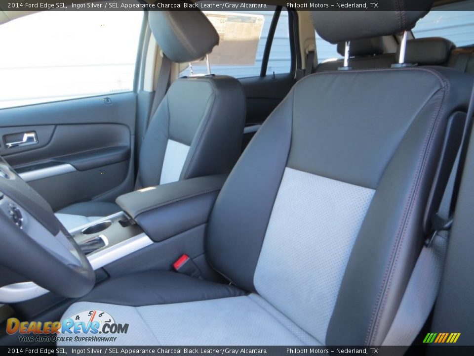 2014 Ford Edge SEL Ingot Silver / SEL Appearance Charcoal Black Leather/Gray Alcantara Photo #30