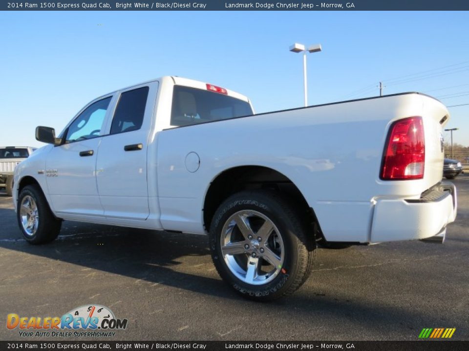 2014 Ram 1500 Express Quad Cab Bright White / Black/Diesel Gray Photo #2