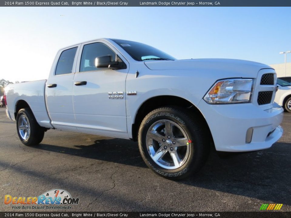 2014 Ram 1500 Express Quad Cab Bright White / Black/Diesel Gray Photo #4