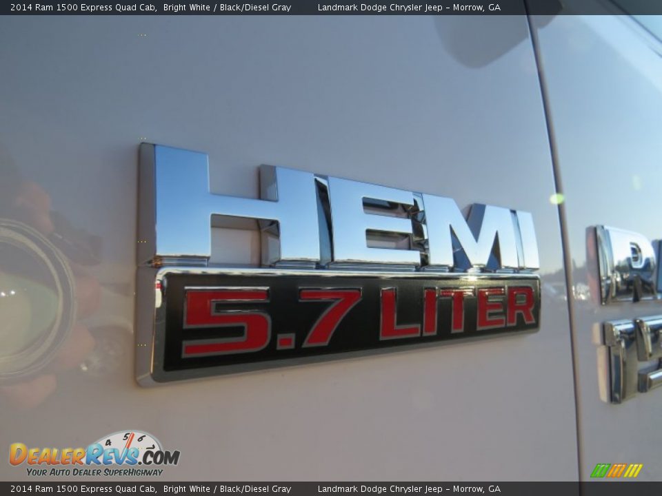 2014 Ram 1500 Express Quad Cab Bright White / Black/Diesel Gray Photo #6