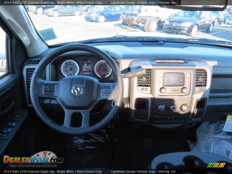 2014 Ram 1500 Express Quad Cab Bright White / Black/Diesel Gray Photo #9