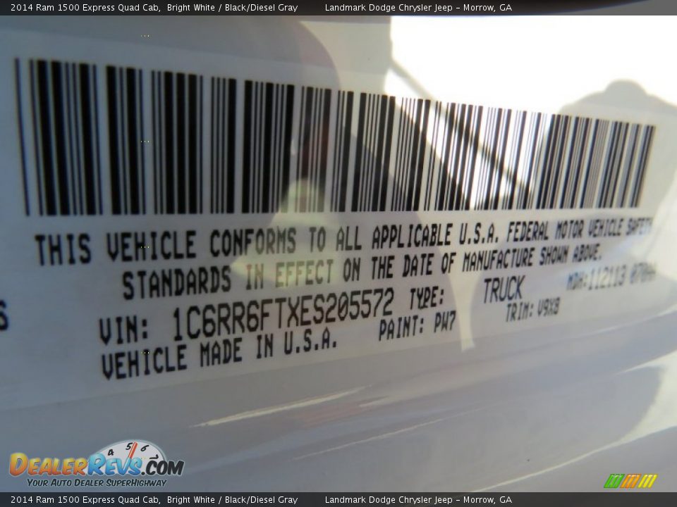 2014 Ram 1500 Express Quad Cab Bright White / Black/Diesel Gray Photo #11