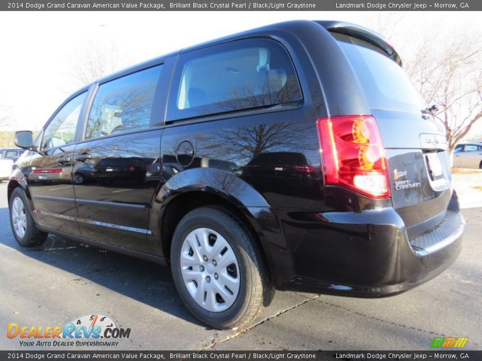 2014 Dodge Grand Caravan American Value Package Brilliant Black Crystal Pearl / Black/Light Graystone Photo #2
