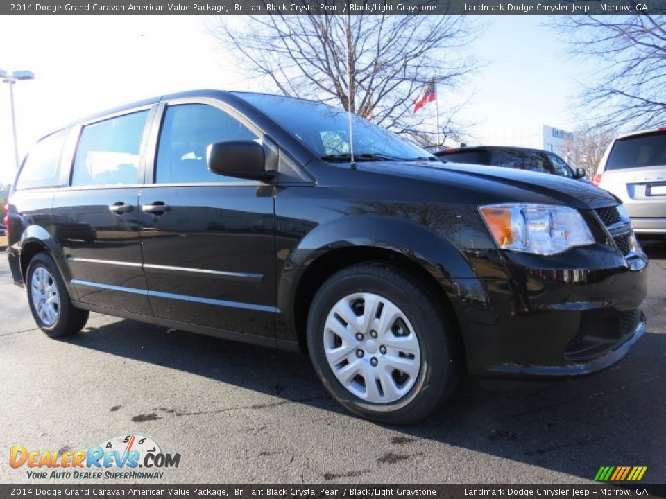 2014 Dodge Grand Caravan American Value Package Brilliant Black Crystal Pearl / Black/Light Graystone Photo #4