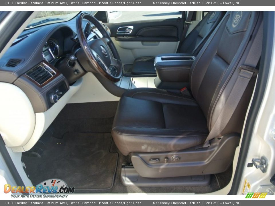2013 Cadillac Escalade Platinum AWD White Diamond Tricoat / Cocoa/Light Linen Photo #8