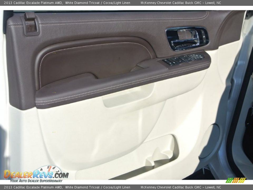 2013 Cadillac Escalade Platinum AWD White Diamond Tricoat / Cocoa/Light Linen Photo #9