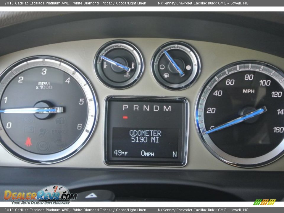 2013 Cadillac Escalade Platinum AWD White Diamond Tricoat / Cocoa/Light Linen Photo #11