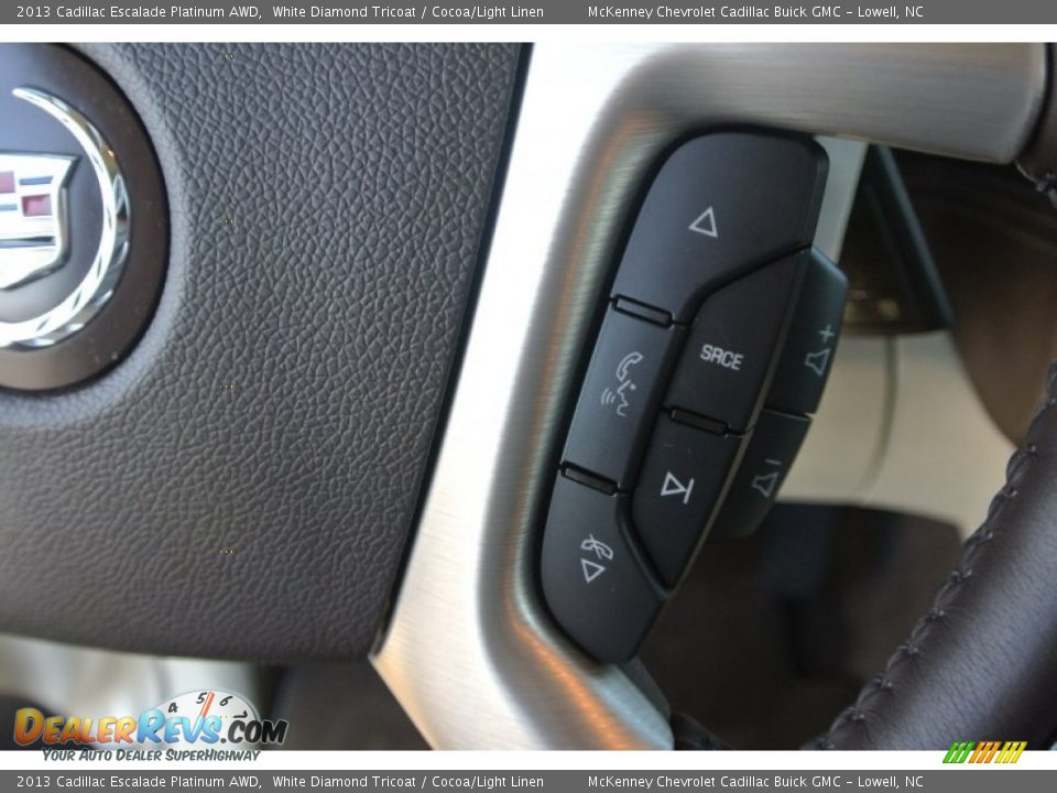 2013 Cadillac Escalade Platinum AWD White Diamond Tricoat / Cocoa/Light Linen Photo #12