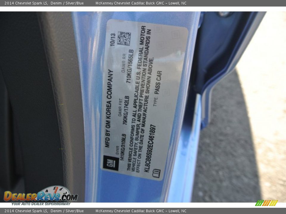 2014 Chevrolet Spark LS Denim / Silver/Blue Photo #7