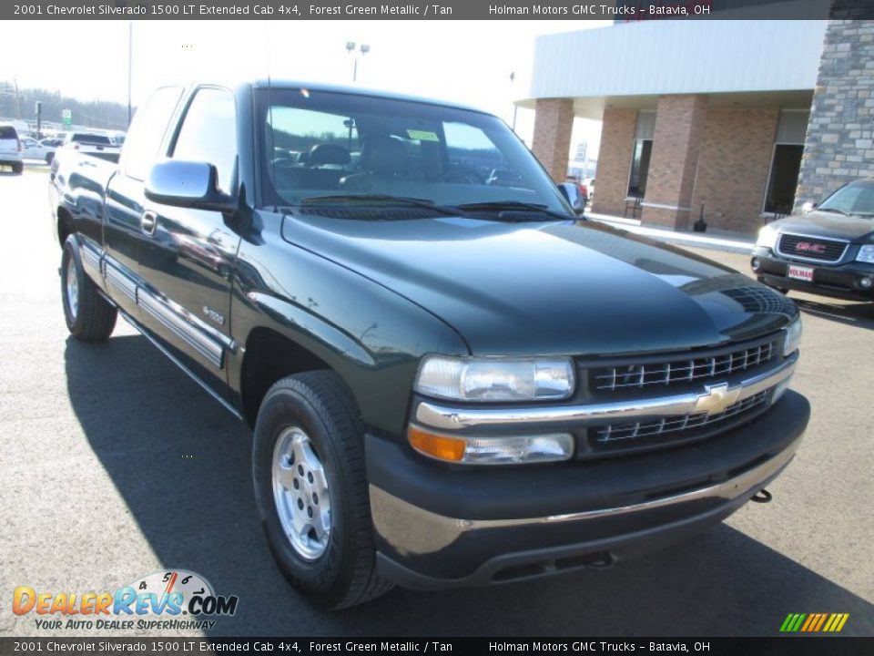2001 Chevrolet Silverado 1500 LT Extended Cab 4x4 Forest Green Metallic / Tan Photo #2