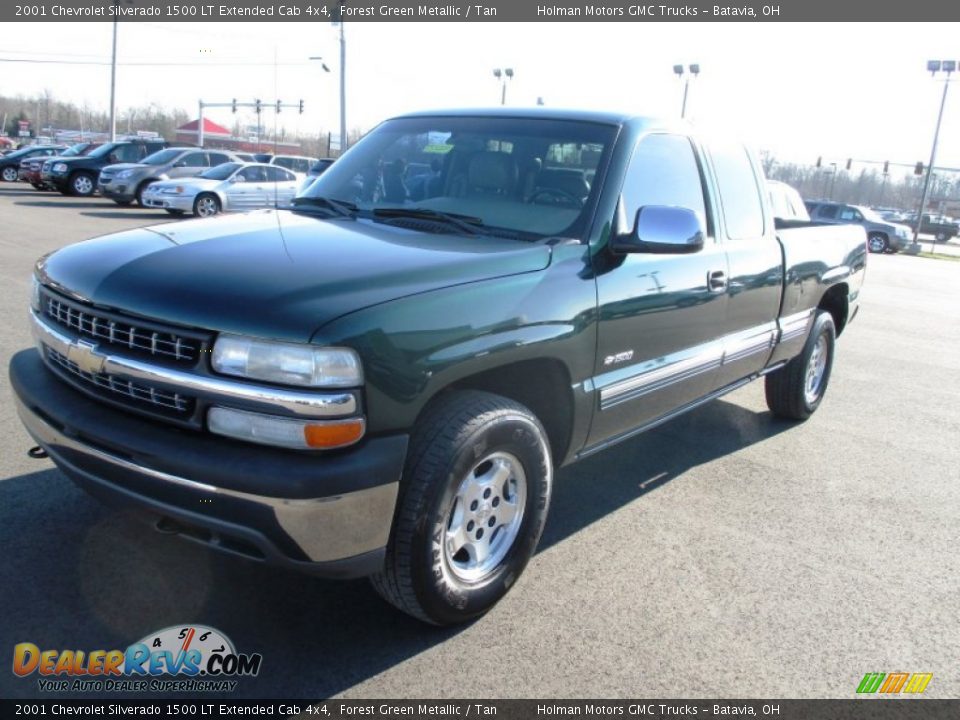 2001 Chevrolet Silverado 1500 LT Extended Cab 4x4 Forest Green Metallic / Tan Photo #3