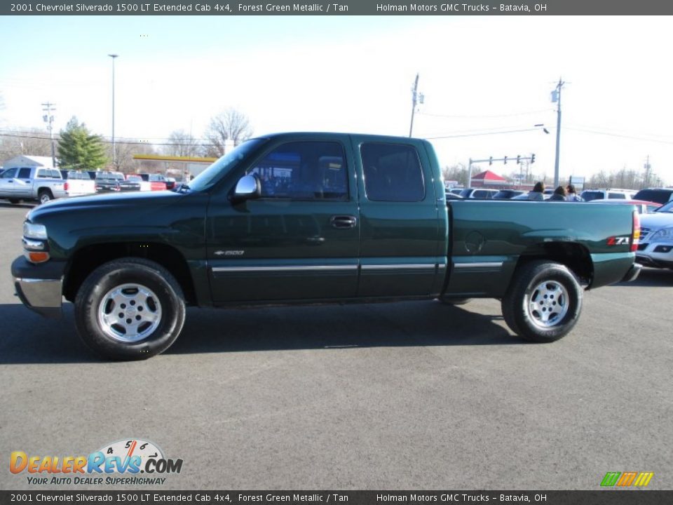 2001 Chevrolet Silverado 1500 LT Extended Cab 4x4 Forest Green Metallic / Tan Photo #4