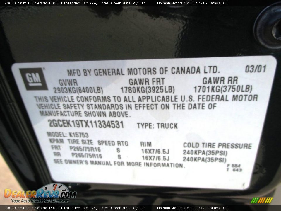 2001 Chevrolet Silverado 1500 LT Extended Cab 4x4 Forest Green Metallic / Tan Photo #5
