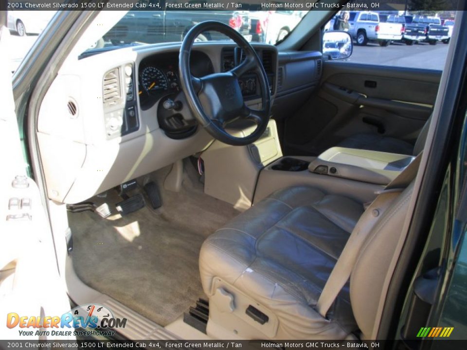 2001 Chevrolet Silverado 1500 LT Extended Cab 4x4 Forest Green Metallic / Tan Photo #6