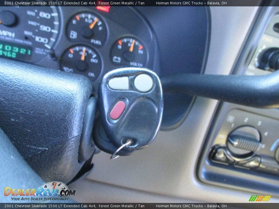 2001 Chevrolet Silverado 1500 LT Extended Cab 4x4 Forest Green Metallic / Tan Photo #10