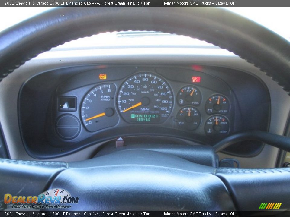 2001 Chevrolet Silverado 1500 LT Extended Cab 4x4 Forest Green Metallic / Tan Photo #12