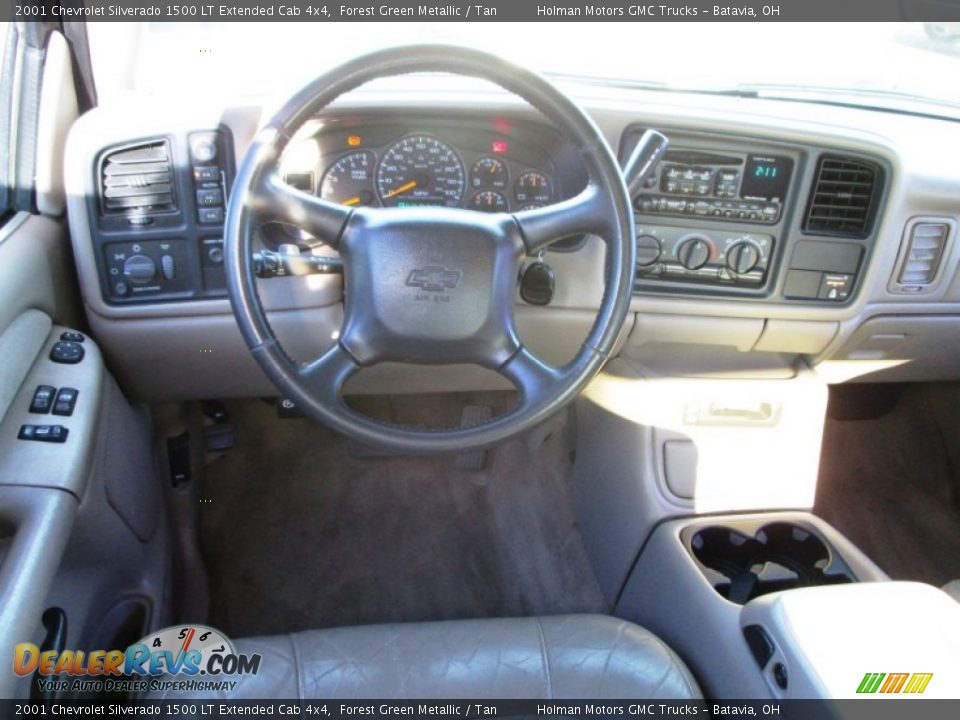 2001 Chevrolet Silverado 1500 LT Extended Cab 4x4 Forest Green Metallic / Tan Photo #16