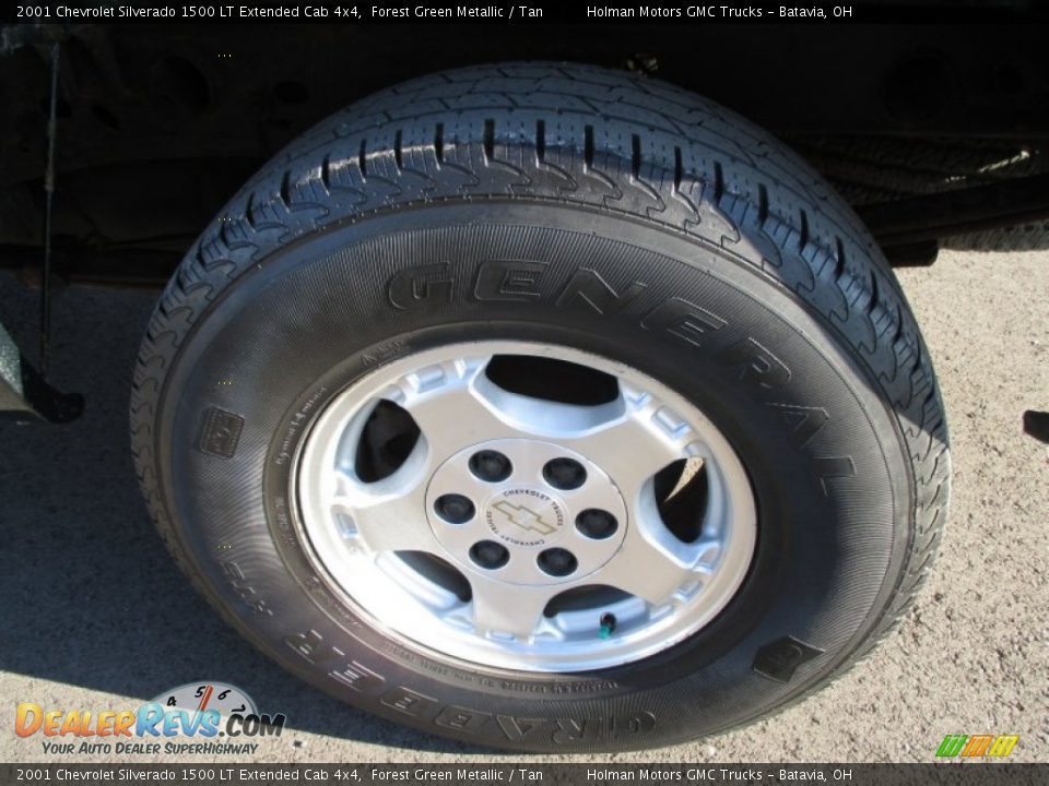 2001 Chevrolet Silverado 1500 LT Extended Cab 4x4 Forest Green Metallic / Tan Photo #19