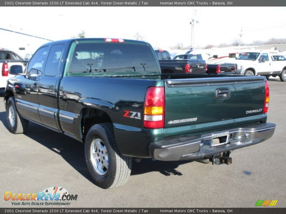 2001 Chevrolet Silverado 1500 LT Extended Cab 4x4 Forest Green Metallic / Tan Photo #21