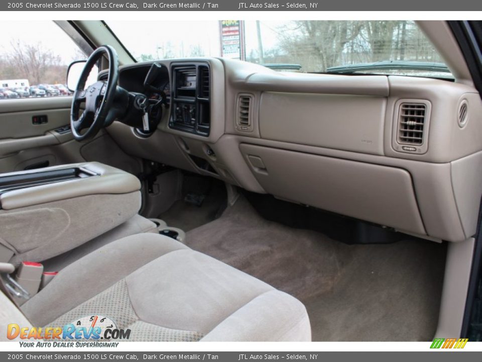 2005 Chevrolet Silverado 1500 LS Crew Cab Dark Green Metallic / Tan Photo #9