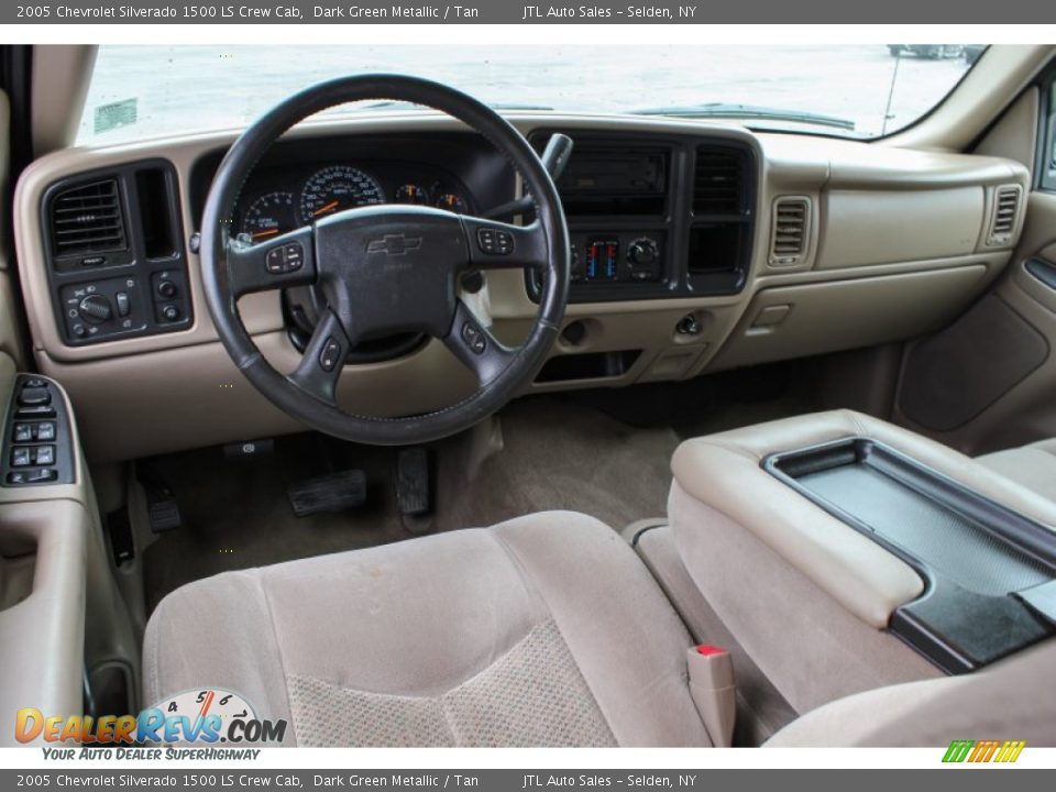 Tan Interior - 2005 Chevrolet Silverado 1500 LS Crew Cab Photo #16