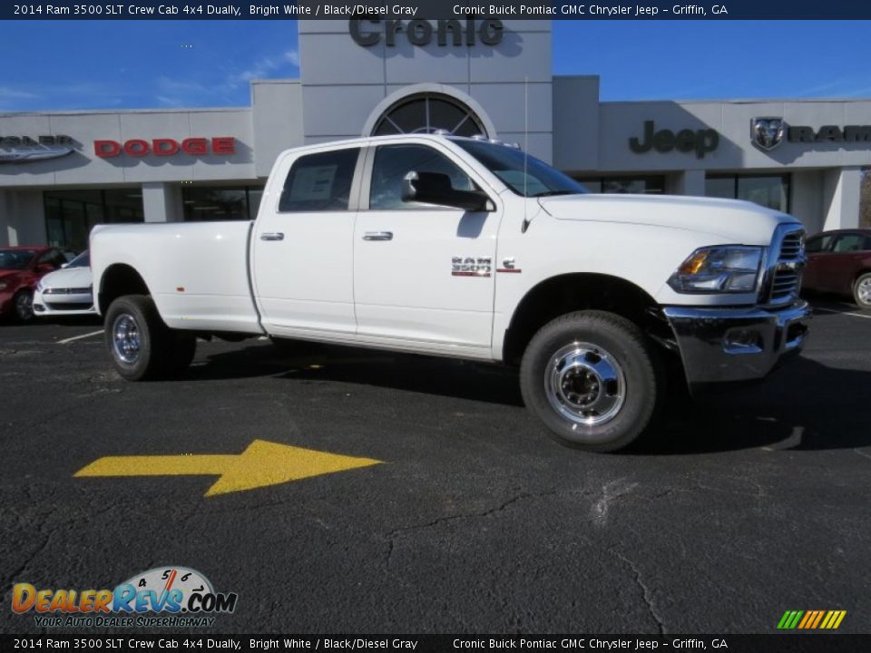 2014 Ram 3500 SLT Crew Cab 4x4 Dually Bright White / Black/Diesel Gray Photo #1