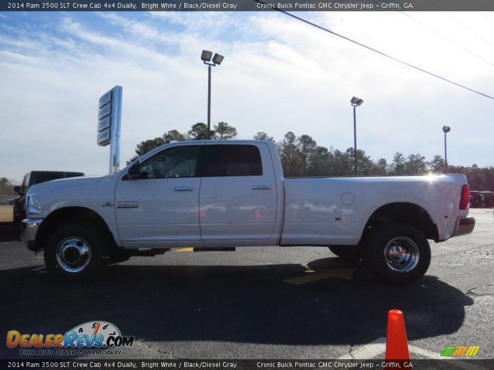 2014 Ram 3500 SLT Crew Cab 4x4 Dually Bright White / Black/Diesel Gray Photo #4