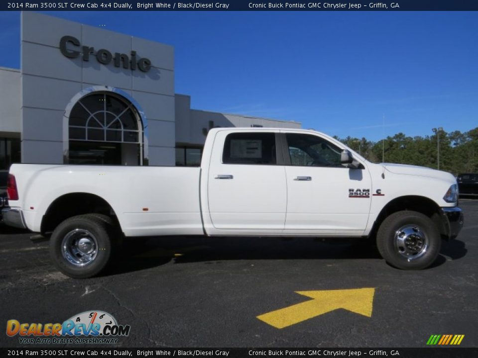 2014 Ram 3500 SLT Crew Cab 4x4 Dually Bright White / Black/Diesel Gray Photo #8
