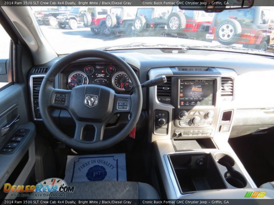 2014 Ram 3500 SLT Crew Cab 4x4 Dually Bright White / Black/Diesel Gray Photo #14