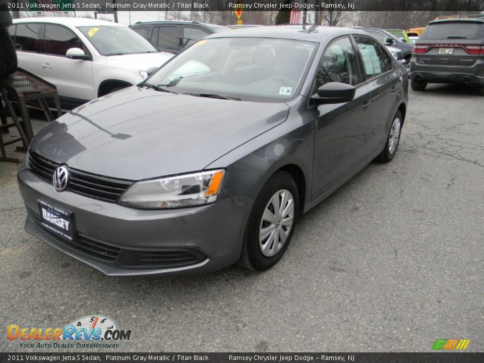 2011 Volkswagen Jetta S Sedan Platinum Gray Metallic / Titan Black Photo #1