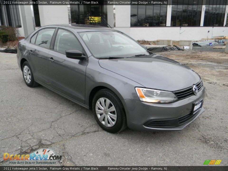 2011 Volkswagen Jetta S Sedan Platinum Gray Metallic / Titan Black Photo #4