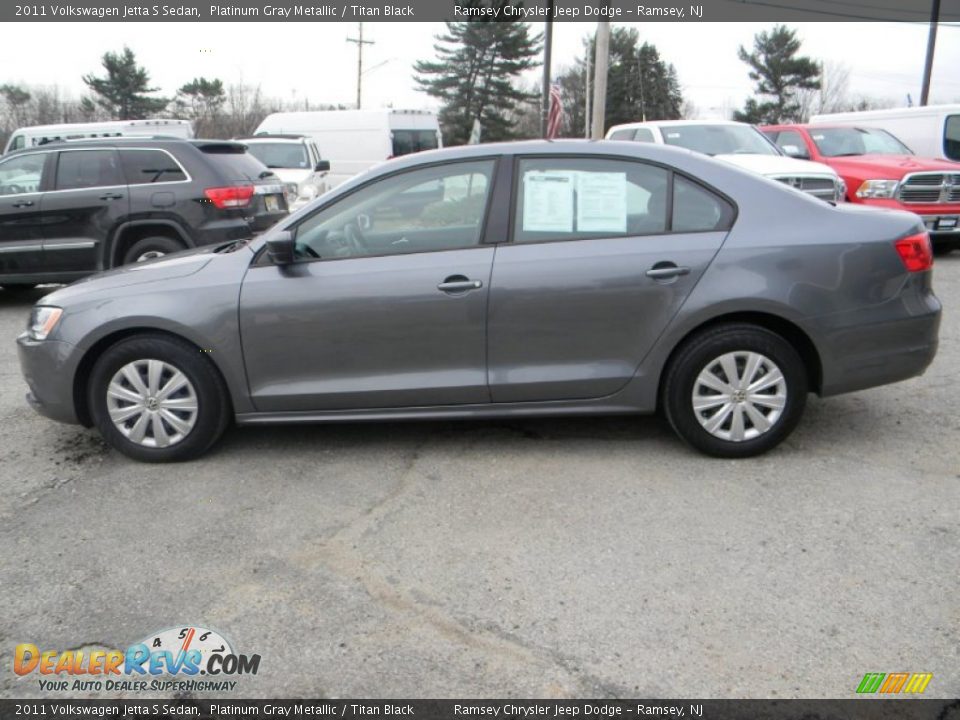 2011 Volkswagen Jetta S Sedan Platinum Gray Metallic / Titan Black Photo #10