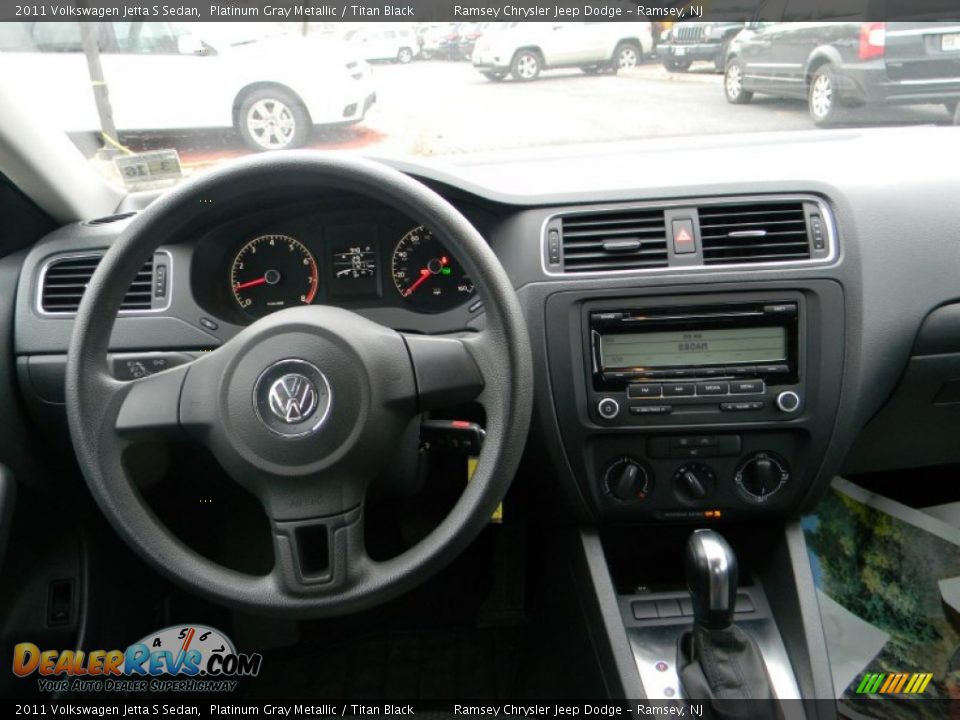 2011 Volkswagen Jetta S Sedan Platinum Gray Metallic / Titan Black Photo #12