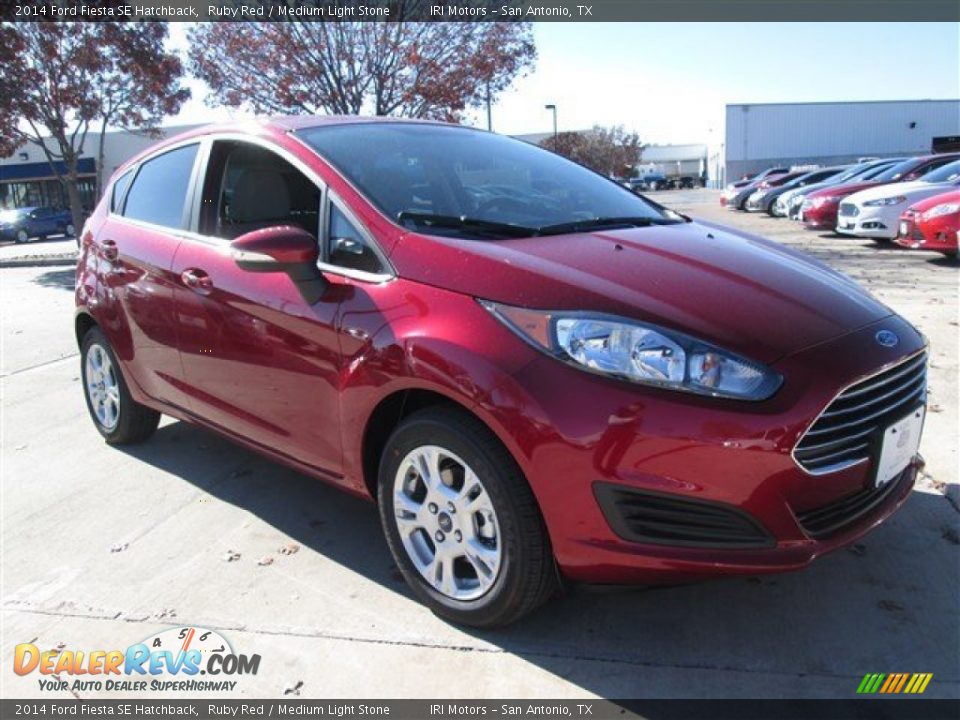 2014 Ford Fiesta SE Hatchback Ruby Red / Medium Light Stone Photo #7