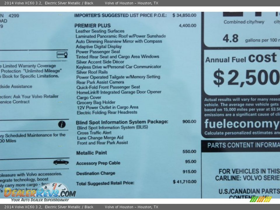 2014 Volvo XC60 3.2 Electric Silver Metallic / Black Photo #32