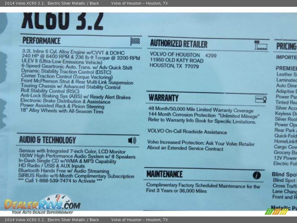 2014 Volvo XC60 3.2 Electric Silver Metallic / Black Photo #33