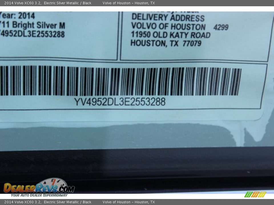 2014 Volvo XC60 3.2 Electric Silver Metallic / Black Photo #35