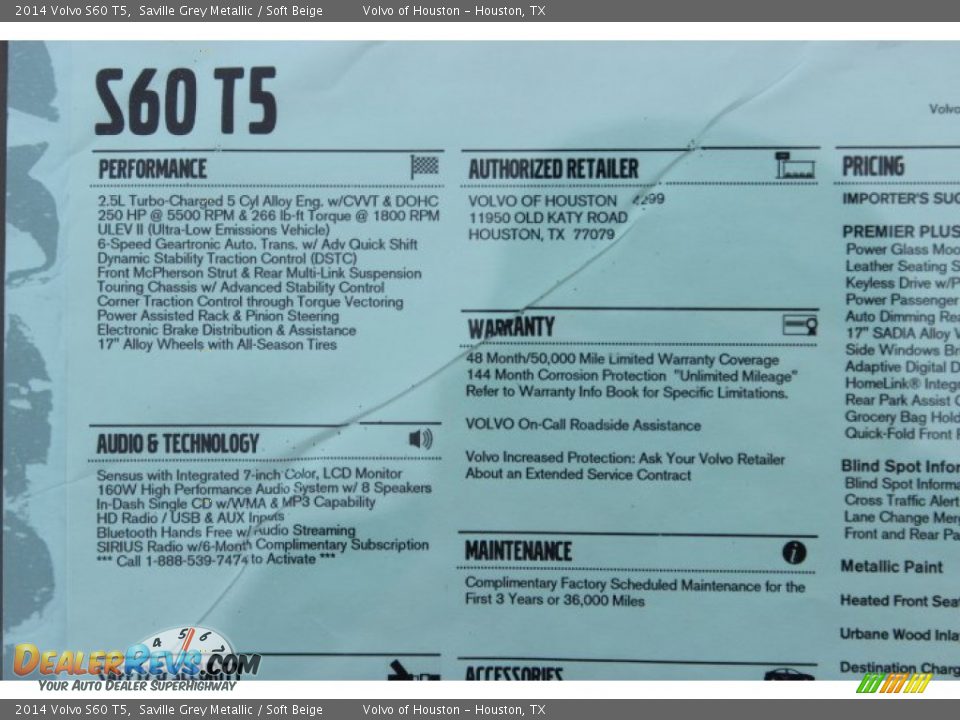 2014 Volvo S60 T5 Saville Grey Metallic / Soft Beige Photo #31