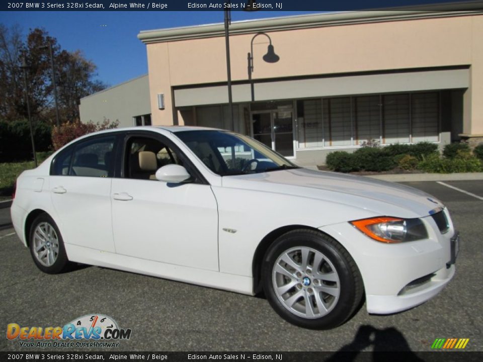 2007 BMW 3 Series 328xi Sedan Alpine White / Beige Photo #10