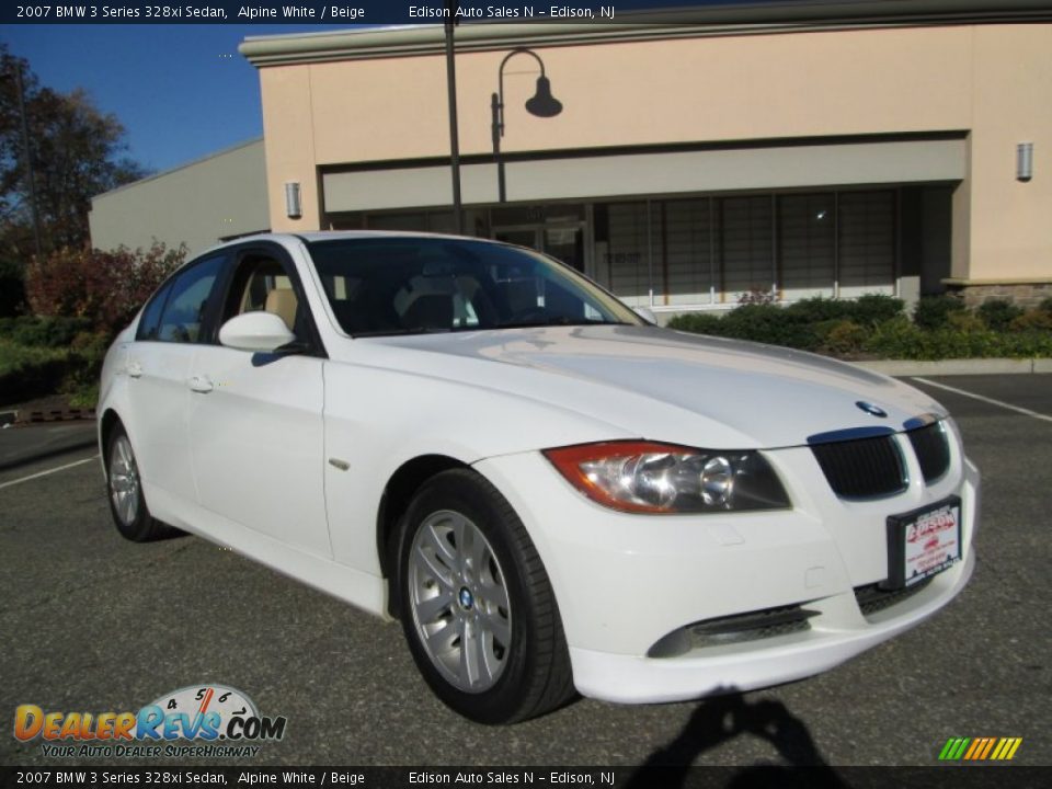 2007 BMW 3 Series 328xi Sedan Alpine White / Beige Photo #11