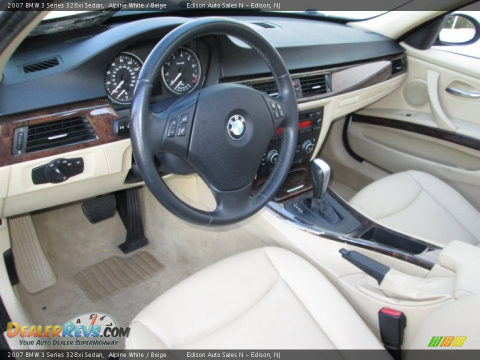 2007 BMW 3 Series 328xi Sedan Alpine White / Beige Photo #15