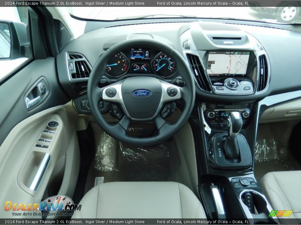 2014 Ford Escape Titanium 2.0L EcoBoost Ingot Silver / Medium Light Stone Photo #8