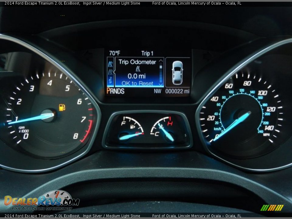 2014 Ford Escape Titanium 2.0L EcoBoost Ingot Silver / Medium Light Stone Photo #9