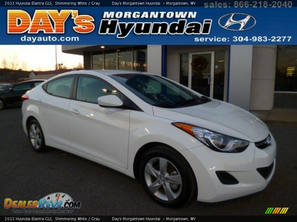 2013 Hyundai Elantra GLS Shimmering White / Gray Photo #1
