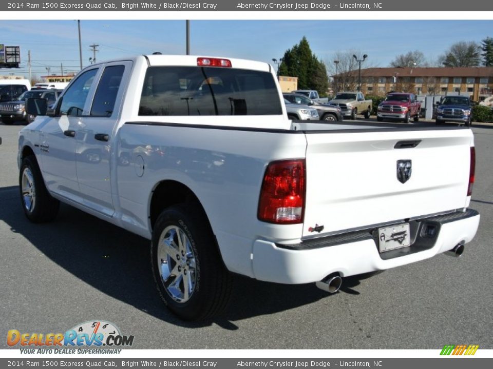 2014 Ram 1500 Express Quad Cab Bright White / Black/Diesel Gray Photo #4