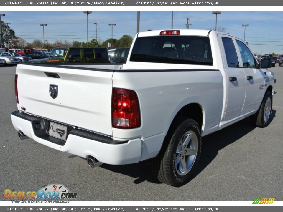 2014 Ram 1500 Express Quad Cab Bright White / Black/Diesel Gray Photo #5