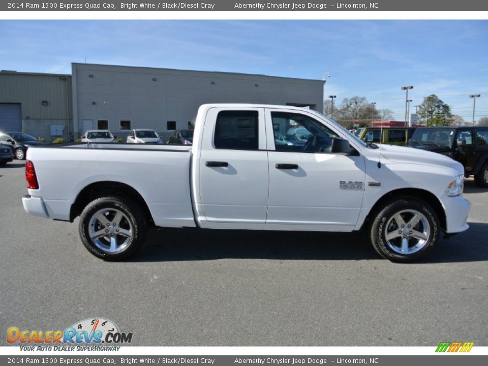 2014 Ram 1500 Express Quad Cab Bright White / Black/Diesel Gray Photo #6